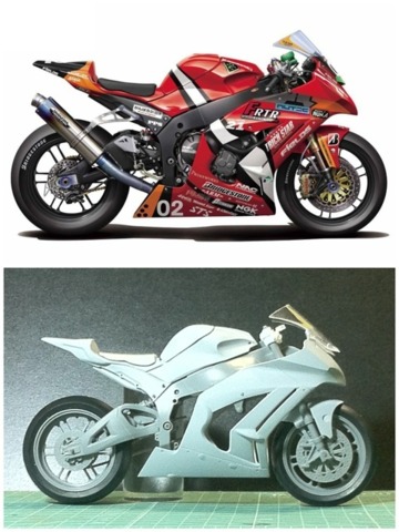 フジミ『エヴァRT弐号機トリックスターFRTR Kawasaki ZX-10R 2011